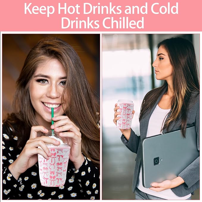 3 Pack Reusable Iced Coffee Cup Sleeve Beverage Holder - Image 4