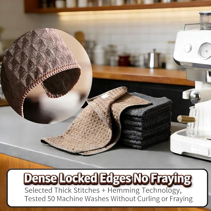4Pack Barista Microfiber Waffle Weave Towels - Image 4