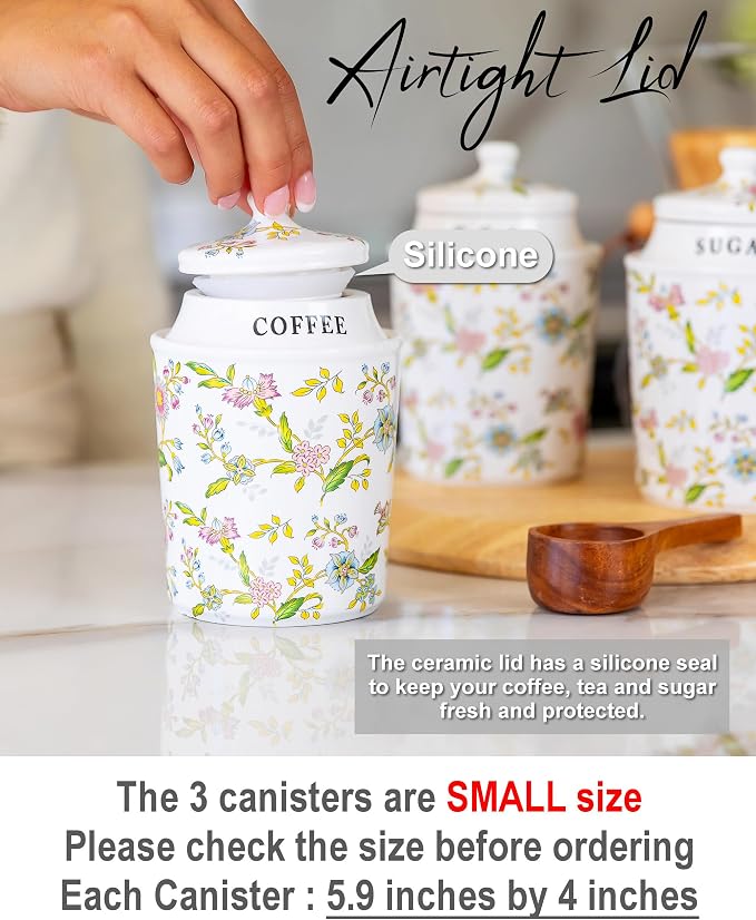 Small Coffee Tea Sugar Canister Set - Image 6