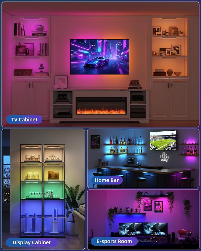 EZVALO 80RGB Color Changing Under Cabinet Lighting Wireless, 1800mAh - Image 6