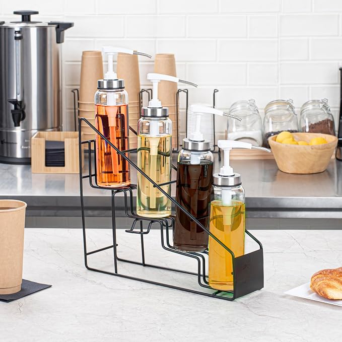 Restaurantware Restpresso 14 x 4 x 12 Inch Coffee Syrup Rack 1 4-Tier Syrup - Image 6