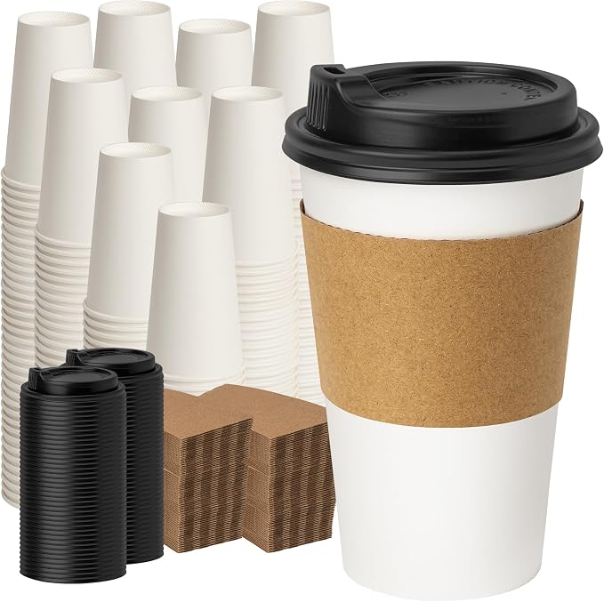 YEEHAW 16 oz 500 pack Disposable Paper Coffee Cups by YEEHAW