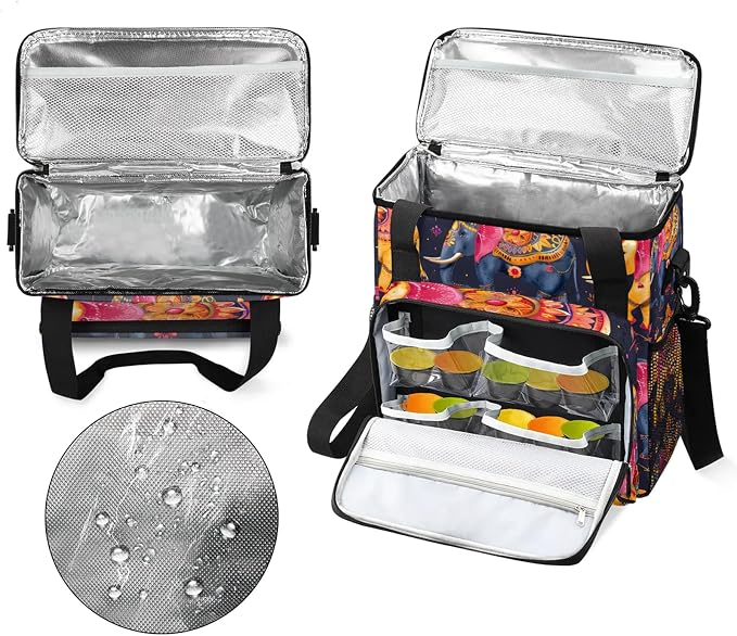 Elephant Ethnic Style Bohemian Coffee Maker Carring Bag, Large Insulated - Image 3