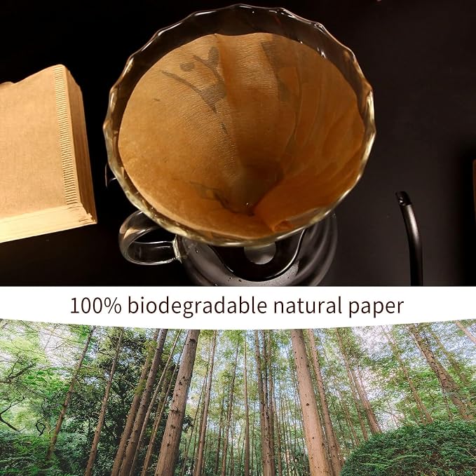 Clinuse Cone Coffee Filters #2, Disposable Natural Paper Filters 2-4 Cup - Image 6