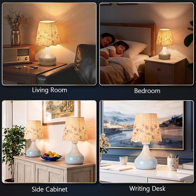 Ziqqeelam Blue Small Bedside Cute Table Lamp - Image 3