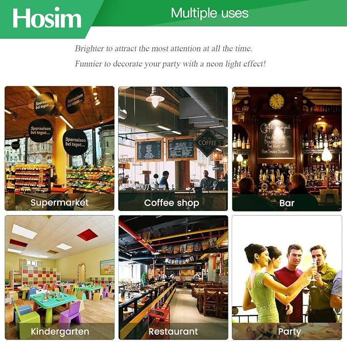 Hosim LED Message Writing Board, 28”x 20" Neon Signs Chalkboard Menu Board - Image 9
