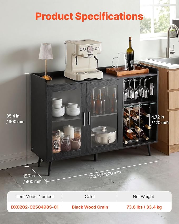 VEVOR Wine Cabinet, Coffee Bar Cabinet - Image 2