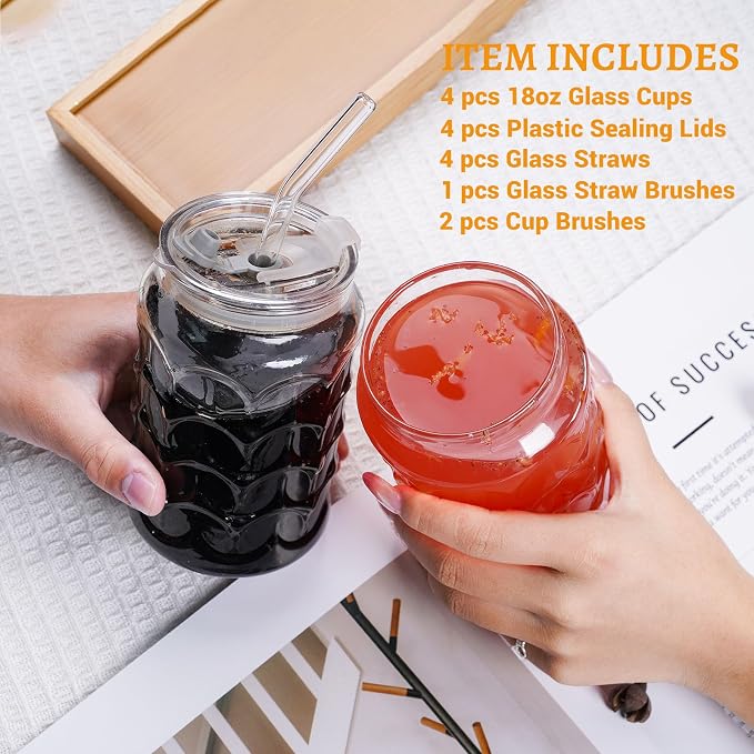 Jiuchen 4-Pack 18oz Borosilicate Glass Cups - Image 5