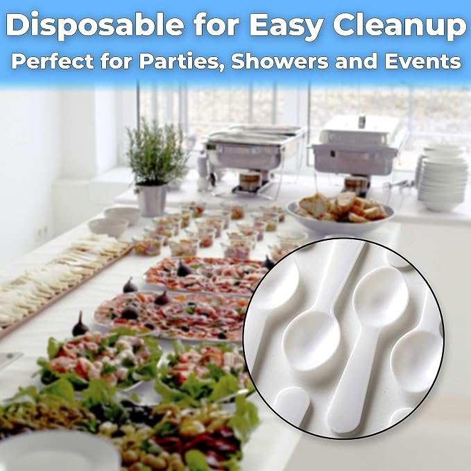 Extra Sturdy, BPA Free 500ct Plastic Tasting Spoons. Disposable Mini Tasters - Image 5