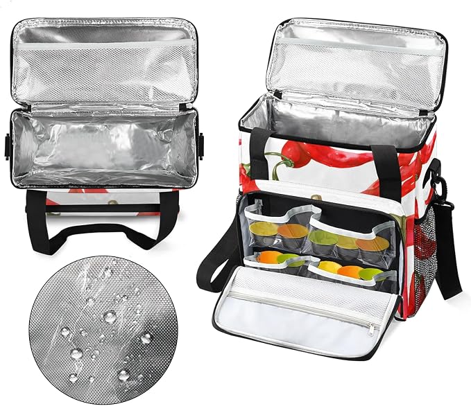 Chilli Pepper Coffee Maker Carring Bag, Large Insulated Storage Organizer Case - Image 3