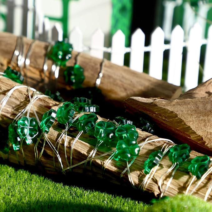 Mudder 2 Pieces 10 Feet 30 Led St. Patrick's Day Green String Lights Battery - Image 3