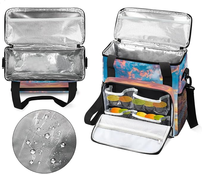 Hawaiian Beach Themed Coffee Maker Carring Bag, Large Insulated Storage - Image 3