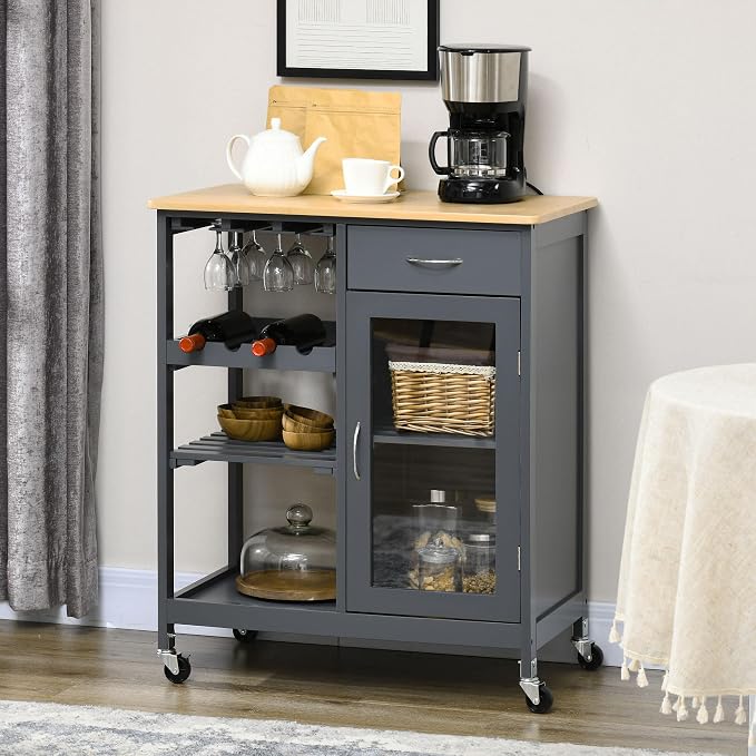 Small Kitchen Island on Wheels by EEBUIHUI