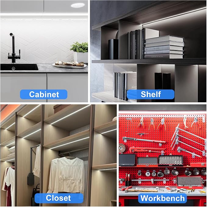 maylit Under Cabinet Strip Lighting Plug in 36in, Ultra Bright Small LED Light - Image 7