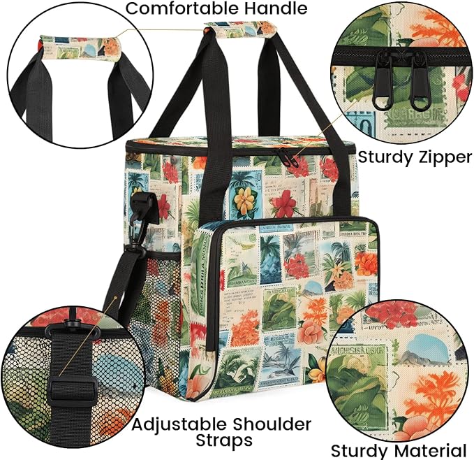 Tropical Beach Theme Coffee Maker Carring Bag, Large Insulated Storage - Image 6