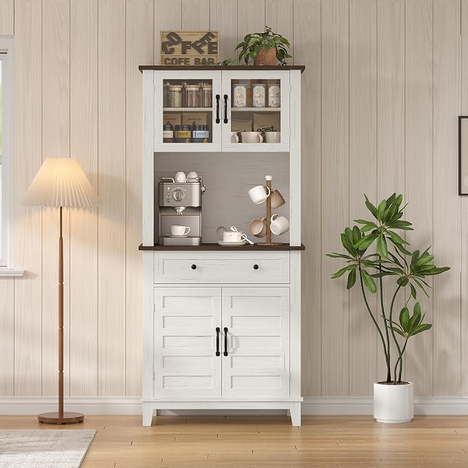IDEALHOUSE Farmhouse Coffee Bar Cabinet - Image 8