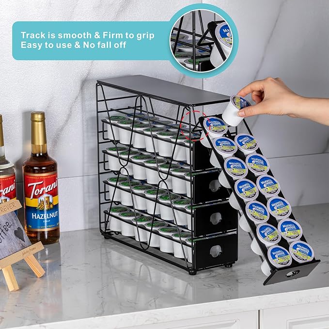 FlagShip K Cup Organizer for Keurig Pod Drawer Large Mullti Tier Coffee Pod - Image 5