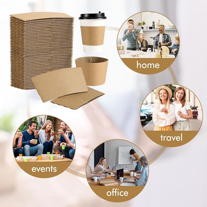 200 Pack Coffee Sleeves, Disposable Cup Sleeves - Image 7