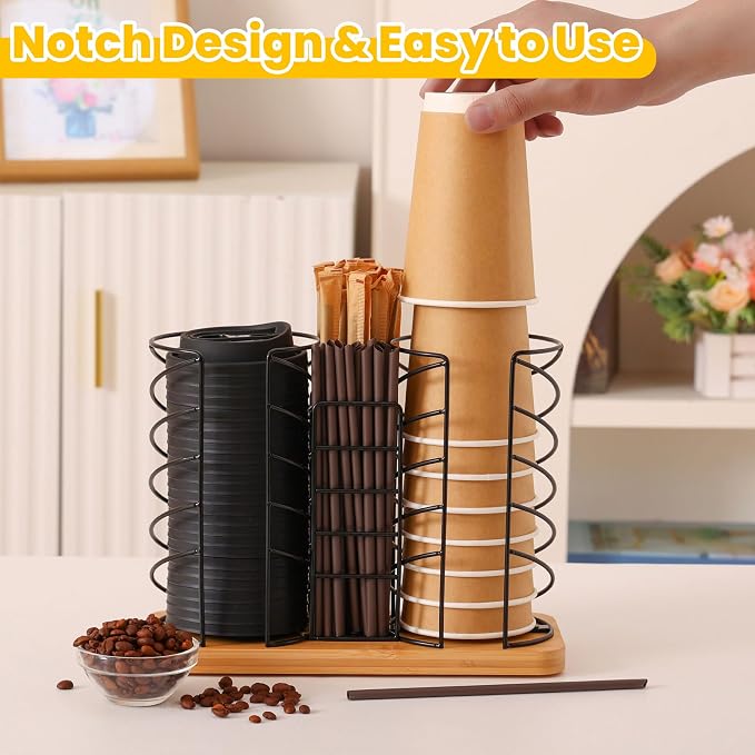 Coffee Station Organizer for Countertop, Cup and Lid Organizer - Image 3