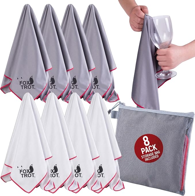 Fox Trot Wine Glass Polishing Cloths by FoxTrotLiving