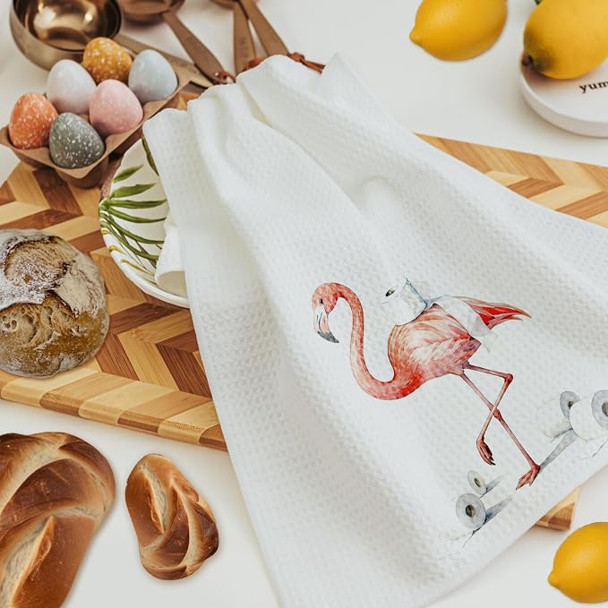 Funny Flamingo Bathroom Hand Towels, Flamingo Lover Gifts, Humor Bathing - Image 3