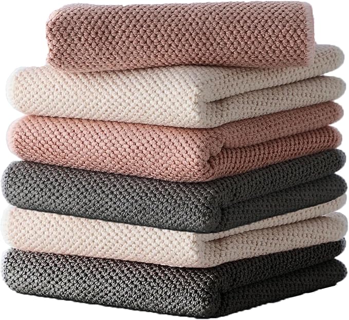 Microfiber Cleaning Cloths, Highly Absorbent Corn Grain Towels, Extra Thick by KWBLWF
