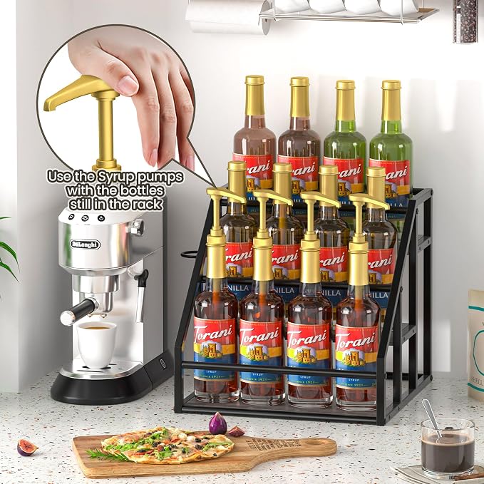 Coffee Syrup Rack Organizer, Spice Racks, Syrup Bottle Holder Stand - Image 5