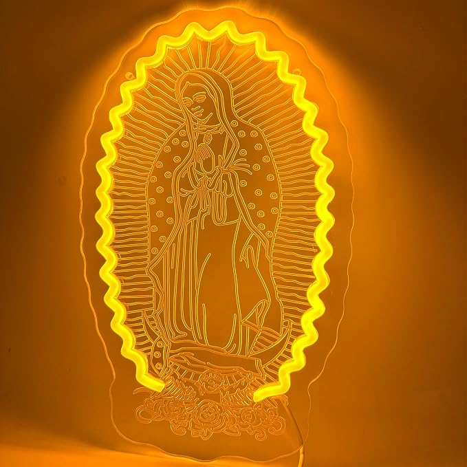 Mary Virgin of Guadalupe Neon Sign Our Lady of Guadalupe Led Light Up Sign by TAGEEKOONeonSigns