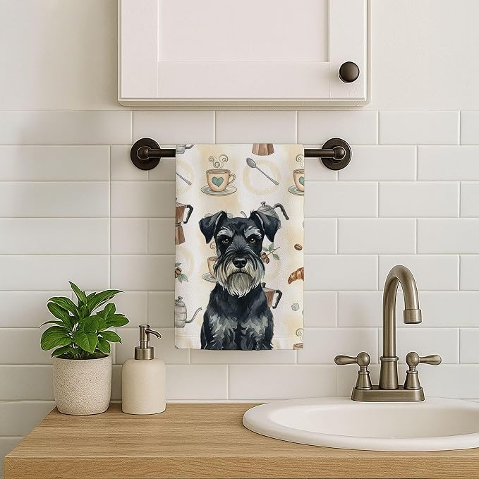 Caroline's Treasures Standard Schnauzer Coffee Bar Kitchen Towel Velour Plush - Image 7