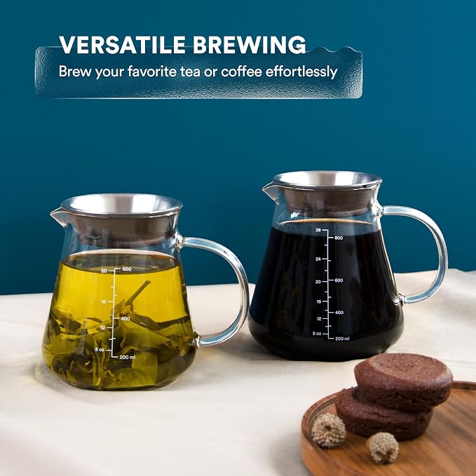 Glass Range Coffee Server For Pour Over Coffee & Tea - 800ml/27oz Ovalware - Image 6