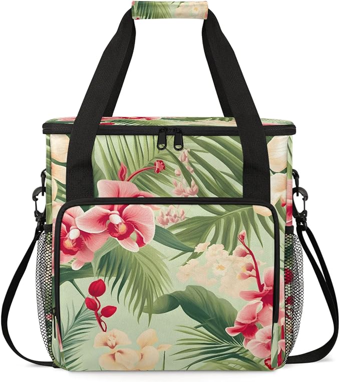 Tropical Leaf Palm Leaves Floral Coffee Maker Carring Bag, Large Insulated by Home