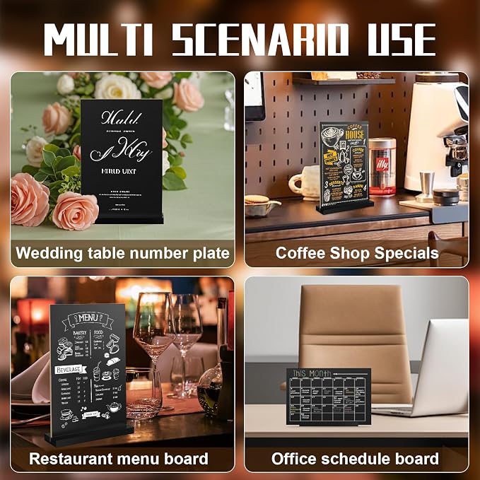 EHWINE Chalkboard Easel Sign Set, 4 Pack 8.7 x 12 Inch Double-Sided Wooden - Image 2