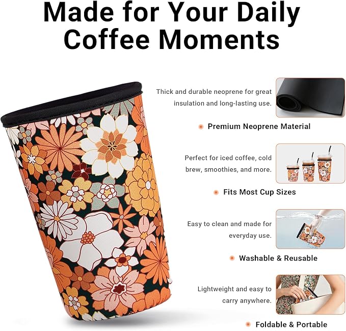 Iced Coffee Sleeve Reusable Small 16-20oz - Image 3