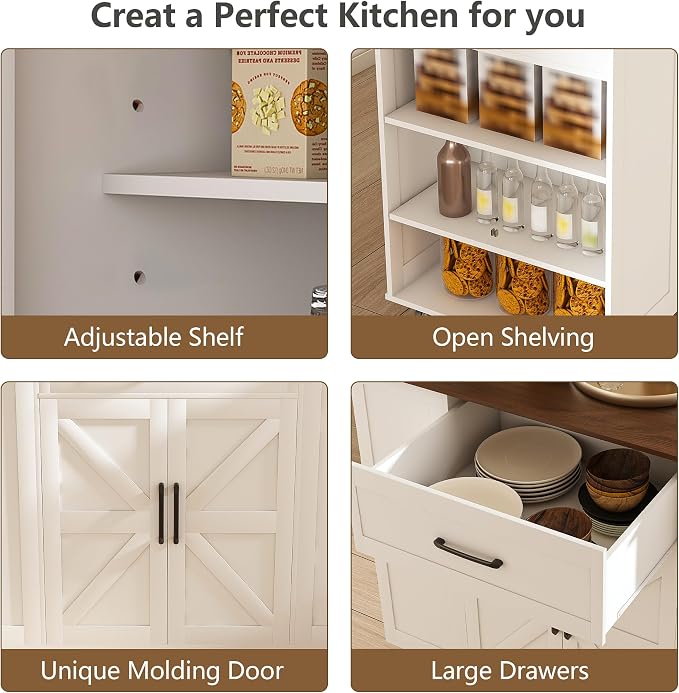 46" Kitchen Island on Wheels - Image 6