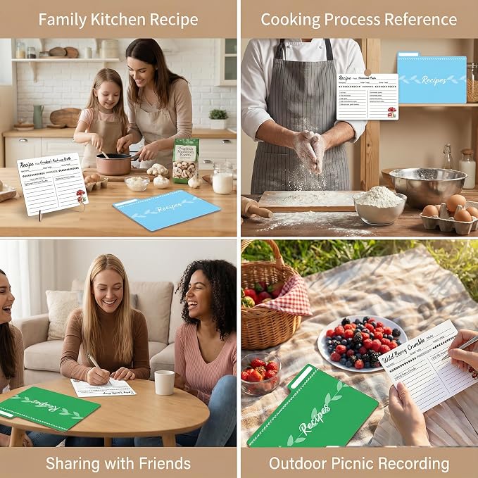 100 Recipe Cards and Recipe Index Cards Set - Image 7