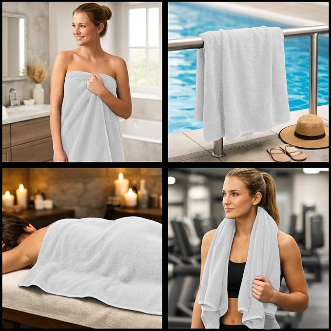 RIVERSIDE Pack of 8 Towels Set, 2 Large Bath, 2 Hand, 4 Face Washcloths - Image 5