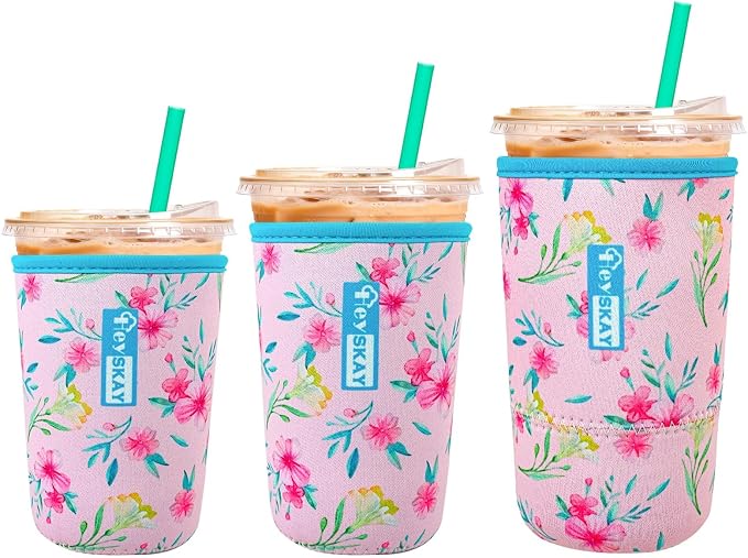 HEYSKAY Insulated Coffee Cup Sleeves Reusable Neoprene Universal Iced Coffee by HEYSKAY