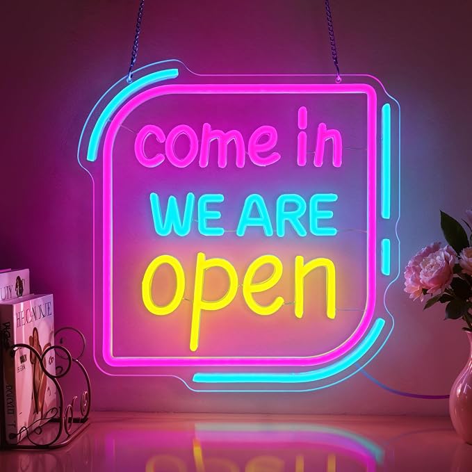 Open Neon Sign, Come In We Are Open Neon Signs by Unknown