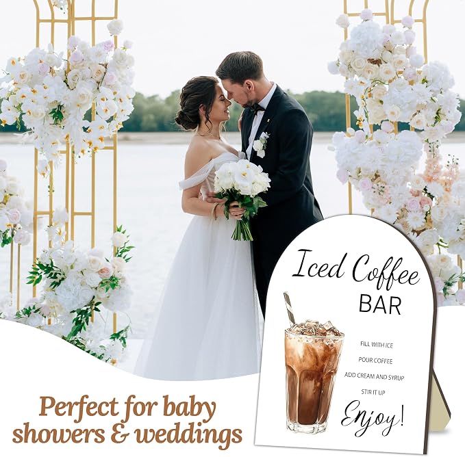 Iced Coffee Bar Wooden Table Sign, Iced Coffee Bar Sign - Image 6