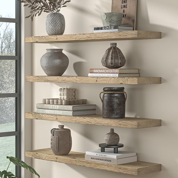 Fun Memories 24 Inch Reclaimed Wood Floating Shelves - Image 2