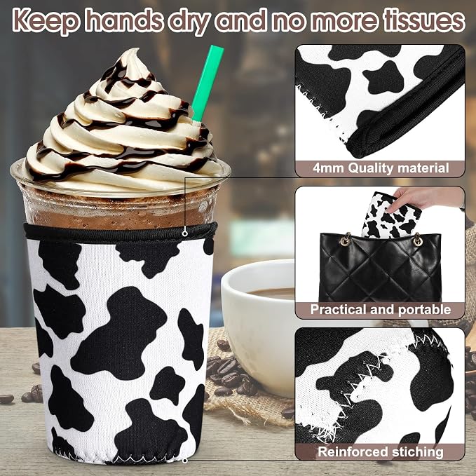 Irenare 36 Pack Reusable Assorted Sizes Iced Coffee Sleeves Neoprene Insulator - Image 3