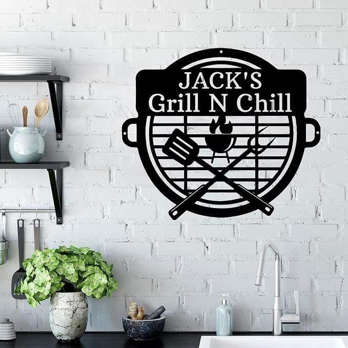 Personalized Grill N Chill Metal Wall Art - Image 3