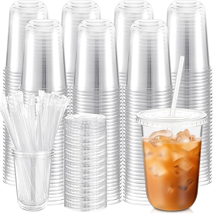 Ziliny 500 Sets 16 oz Clear Plastic Cups by Ziliny