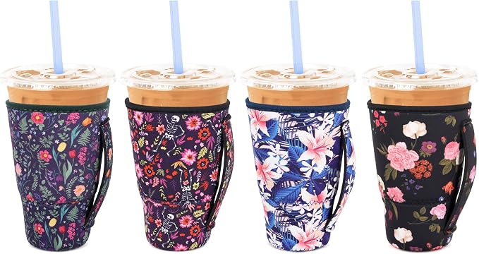 4 Pack Neoprene Cup Sleeves by Snowso