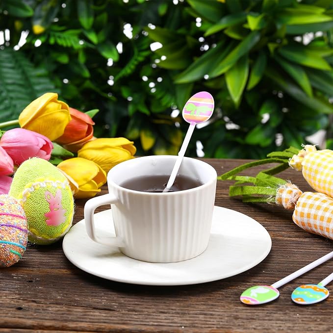 for you 30 Pcs Easter Drink Stirrers Easter Stir Sticks Coffee Stirrers Plastic - Image 7