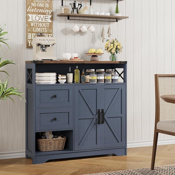 Vabches Farmhouse Buffet Sideboard Cabinet - Image 2