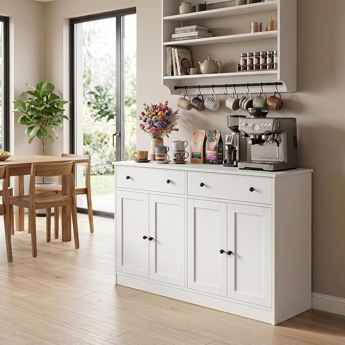 holzart 49" White Buffet Cabinet - Image 5