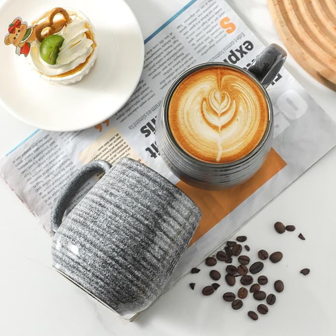 Hasense Large Coffee Cups Ceramic Set of 2, Porcealin 20 oz Coffee Mugs as - Image 4