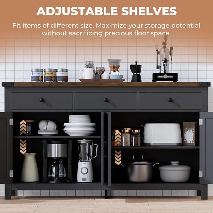 VVFLU 63" Sideboard Buffet Cabinet - Image 5