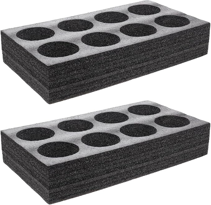 2Pcs Black 8-Cup Takeout Beverage Carrier Tray by OKUMEYR